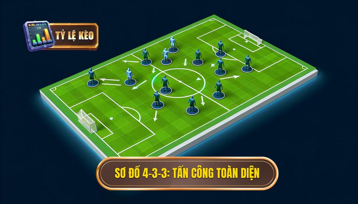 Chiến thuật Bóng Đá 4-3-3 Hiệu Quả: Bí Quyết Vận Hành Và Phân Tích Chuyên Sâu 1 1. Tổng Quan Về Sơ Đồ 4-3-3_ Nền Tảng Tấn Công Toàn Diện